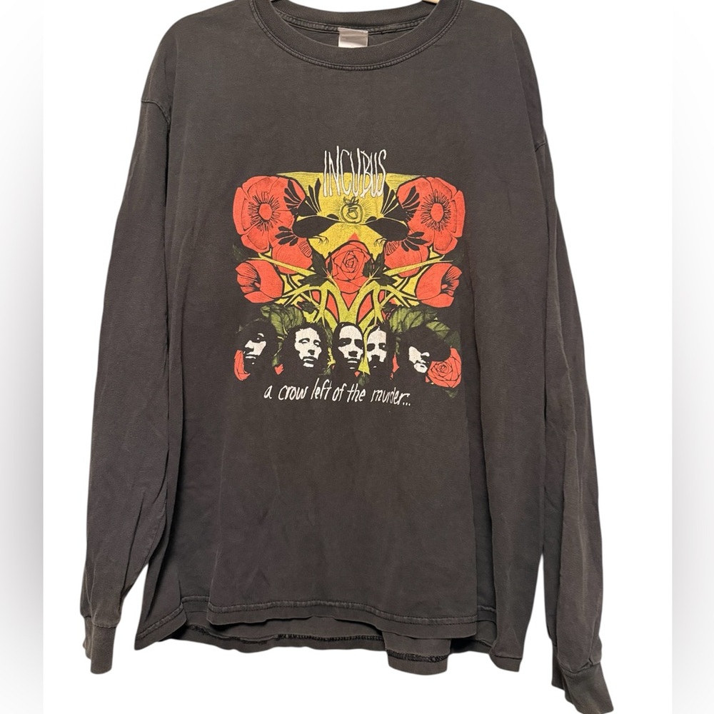 Vintage Incubus A Crow Left of The Murder Long Sleeve Black Sweater Size XL Y2K
